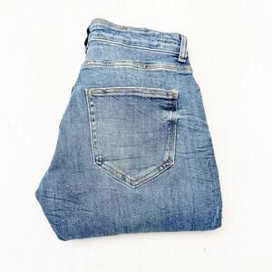 Zara Skinny Button Fly Ripped Stretch Denim Jean Distressed Size 30